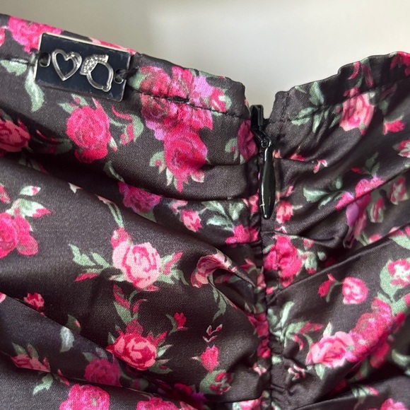 For love and lemon ❤️🍋 Floral Black and Pink Women's Dress size Medium - Picture 7 of 9